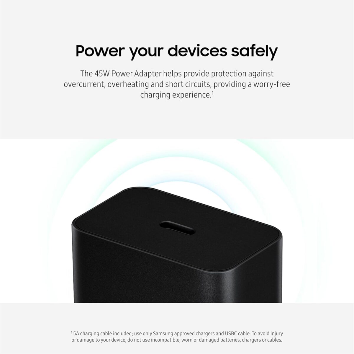 SAMSUNG 45W Wall Charger Power Adapter with Cable Included, Super Fast Charging for Galaxy Phones, Tablets and USB Type C Devices, Low Standby Power Consumption, EP-T4511XBEGUS,...