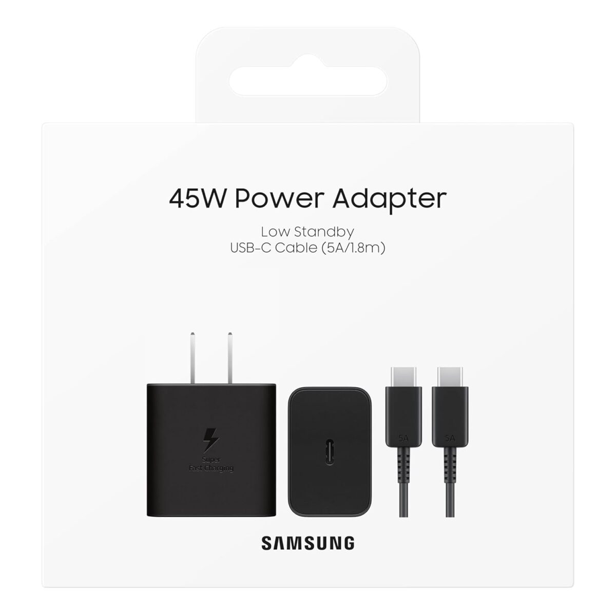 SAMSUNG 45W Wall Charger Power Adapter with Cable Included, Super Fast Charging for Galaxy Phones, Tablets and USB Type C Devices, Low Standby Power Consumption, EP-T4511XBEGUS,...