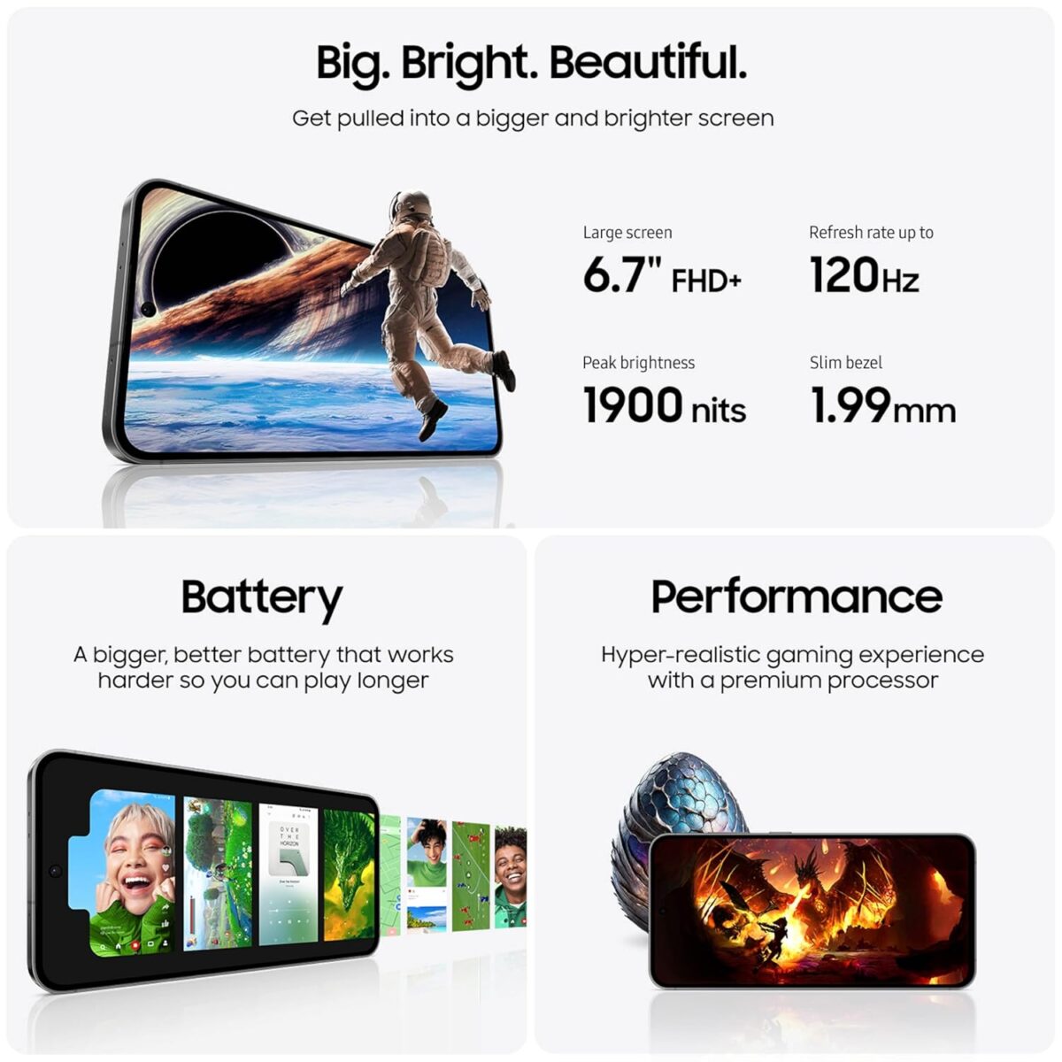 Samsung Galaxy S24 FE AI Phone, 256GB Unlocked Android Smartphone, High-Res 50MP Camera, Long Battery Life, AMOLED Bright Display, US Version, 2024, US 1 Yr Warranty, Gray