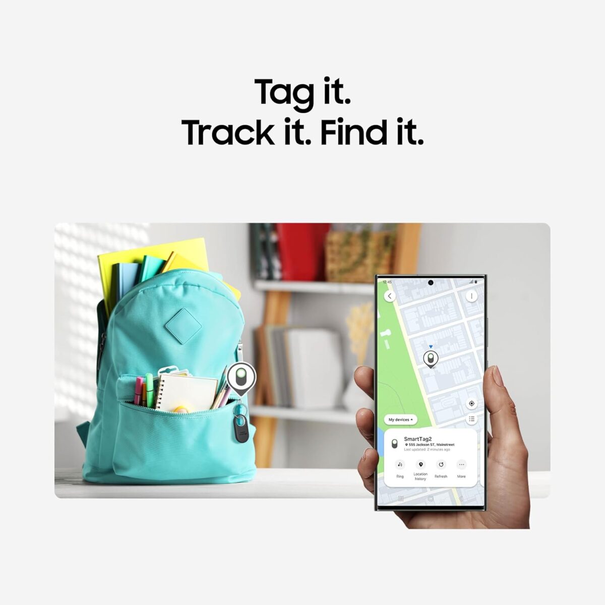 Samsung Galaxy SmartTag2, Bluetooth Tracker, Smart Tag GPS Locator Tracking Device, Item Finder for Keys, Wallet, Luggage, Pets, Use w/ Phones and Tablets Android 11 or Later,...